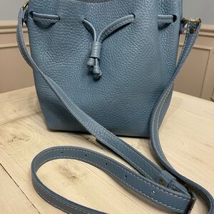 Blue Portland Leather Bucket Bag